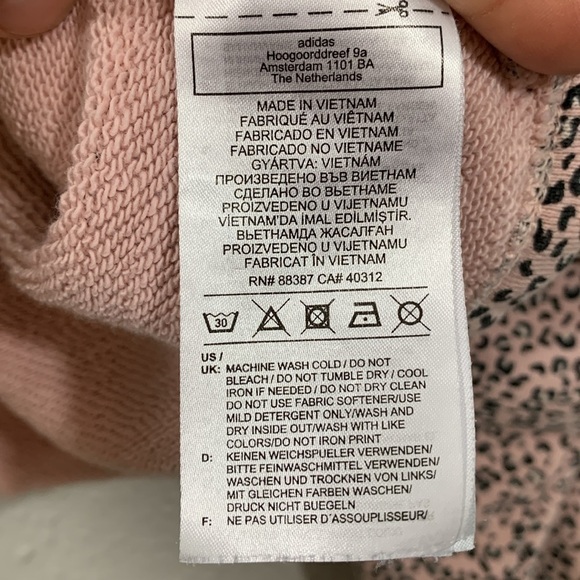 adidas Her Studio London Trefoil French Terry Animal Print Sweatshirt Size M - Picture 7 of 16